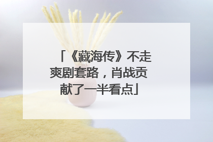 《藏海传》不走爽剧套路，肖战贡献了一半看点
