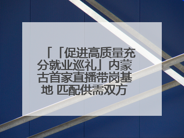 「促进高质量充分就业巡礼」内蒙古首家直播带岗基地 匹配供需双方 促进上岗就业