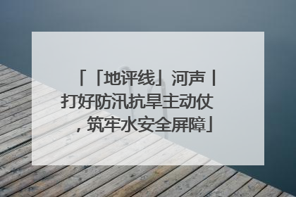 「地评线」河声丨打好防汛抗旱主动仗，筑牢水安全屏障