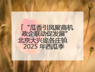 “瓜香引凤聚商机 政企联动促发展”北京大兴庞各庄镇 2025 年西瓜季政企联动产业推介活动圆满举行