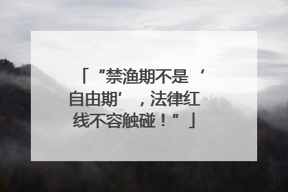 “禁渔期不是‘自由期’，法律红线不容触碰！”