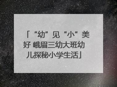 “幼”见“小”美好 峨眉三幼大班幼儿探秘小学生活