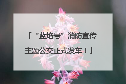 “蓝焰号”消防宣传主题公交正式发车！