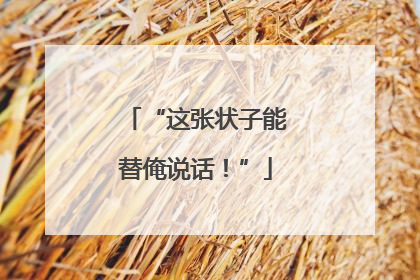 “这张状子能替俺说话！”