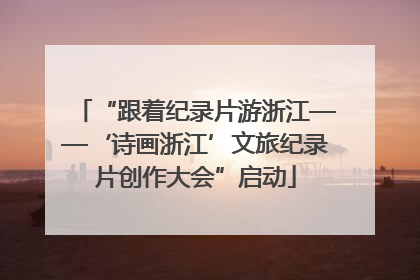 “跟着纪录片游浙江——‘诗画浙江’文旅纪录片创作大会”启动