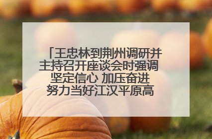 王忠林到荆州调研并主持召开座谈会时强调 坚定信心 加压奋进 努力当好江汉平原高质量发展排头兵