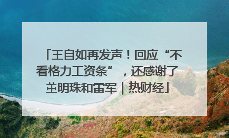 王自如再发声！回应“不看格力工资条”，还感谢了董明珠和雷军｜热财经