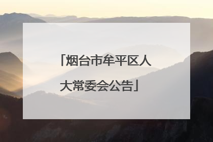 烟台市牟平区人大常委会公告