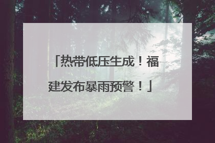 热带低压生成！福建发布暴雨预警！
