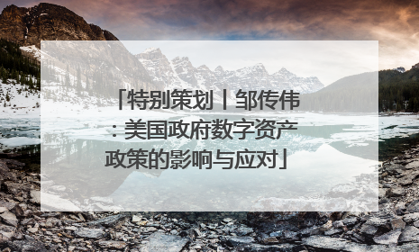 特别策划丨邹传伟：美国政府数字资产政策的影响与应对