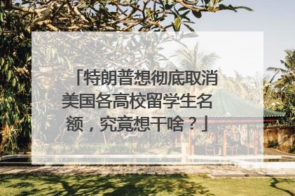 特朗普想彻底取消美国各高校留学生名额，究竟想干啥？