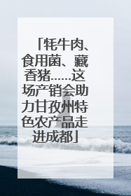 牦牛肉、食用菌、藏香猪……这场产销会助力甘孜州特色农产品走进成都