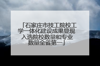 石家庄市技工院校工学一体化建设成果显现 入选院校数量和专业数量全省第一
