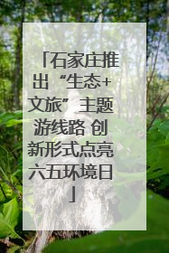 石家庄推出“生态+文旅”主题游线路 创新形式点亮六五环境日