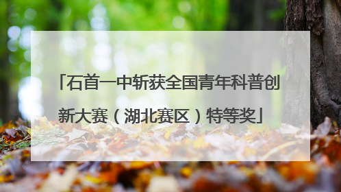 石首一中斩获全国青年科普创新大赛（湖北赛区）特等奖