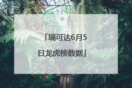 瑞可达6月5日龙虎榜数据
