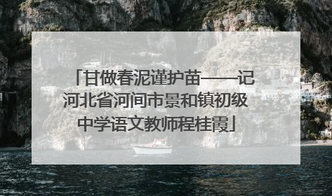 甘做春泥谨护苗——记河北省河间市景和镇初级中学语文教师程桂霞