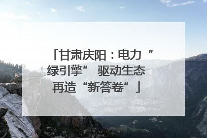甘肃庆阳：电力“绿引擎” 驱动生态再造“新答卷”