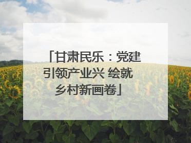 甘肃民乐：党建引领产业兴 绘就乡村新画卷
