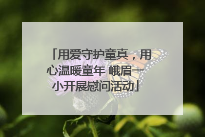用爱守护童真，用心温暖童年 峨眉一小开展慰问活动