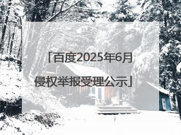 百度2025年6月侵权举报受理公示