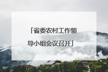 省委农村工作领导小组会议召开