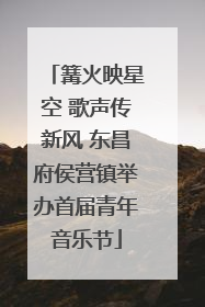 篝火映星空 歌声传新风 东昌府侯营镇举办首届青年音乐节