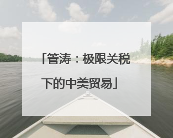 管涛：极限关税下的中美贸易