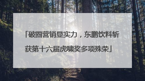 破圈营销显实力，东鹏饮料斩获第十六届虎啸奖多项殊荣