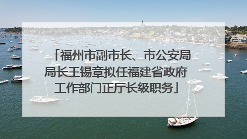 福州市副市长、市公安局局长王锡章拟任福建省政府工作部门正厅长级职务