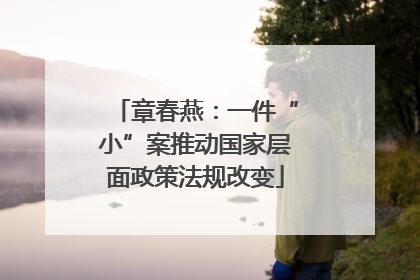 章春燕：一件“小”案推动国家层面政策法规改变