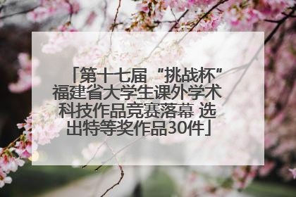 第十七届“挑战杯”福建省大学生课外学术科技作品竞赛落幕 选出特等奖作品30件