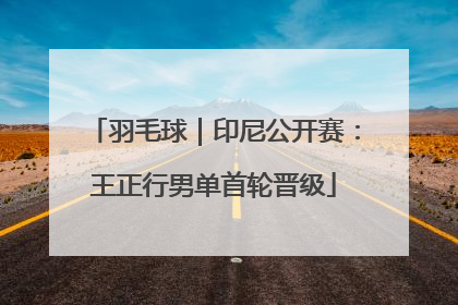 羽毛球｜印尼公开赛：王正行男单首轮晋级