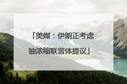 美媒：伊朗正考虑铀浓缩联营体提议