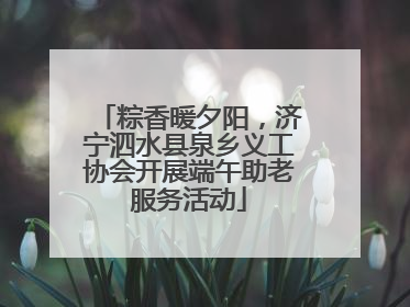 粽香暖夕阳，济宁泗水县泉乡义工协会开展端午助老服务活动