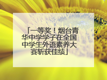 一等奖！烟台青华中学学子在全国中学生外语素养大赛斩获佳绩