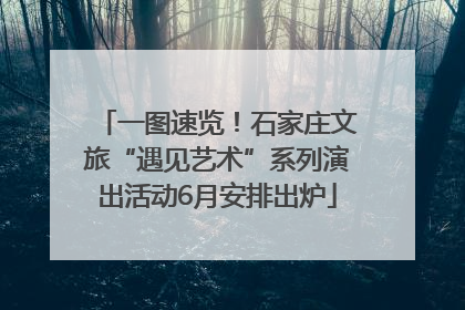 一图速览！石家庄文旅“遇见艺术”系列演出活动6月安排出炉