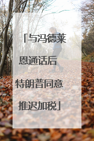 与冯德莱恩通话后 特朗普同意推迟加税