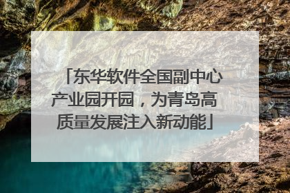 东华软件全国副中心产业园开园，为青岛高质量发展注入新动能