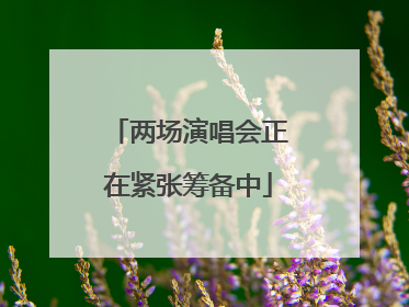 两场演唱会正在紧张筹备中