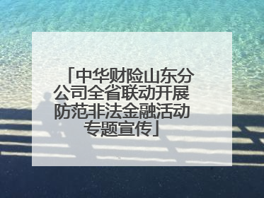中华财险山东分公司全省联动开展防范非法金融活动专题宣传