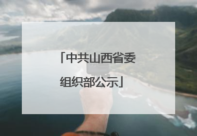 中共山西省委组织部公示