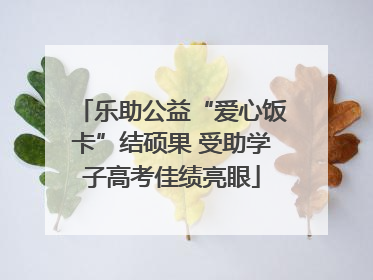 乐助公益“爱心饭卡”结硕果 受助学子高考佳绩亮眼