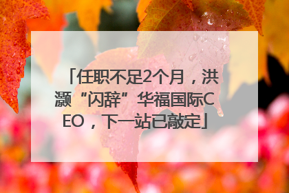 任职不足2个月，洪灏“闪辞”华福国际CEO，下一站已敲定