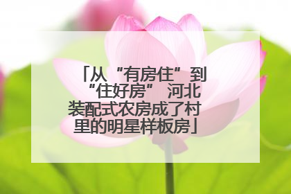 从“有房住”到“住好房” 河北装配式农房成了村里的明星样板房