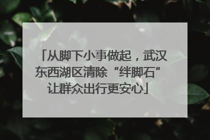 从脚下小事做起，武汉东西湖区清除“绊脚石”让群众出行更安心