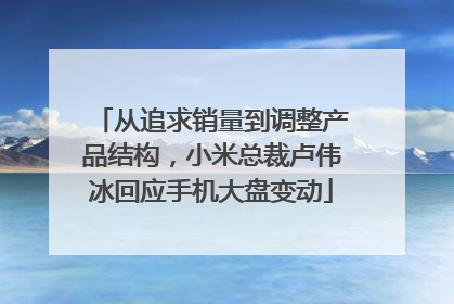 从追求销量到调整产品结构，小米总裁卢伟冰回应手机大盘变动