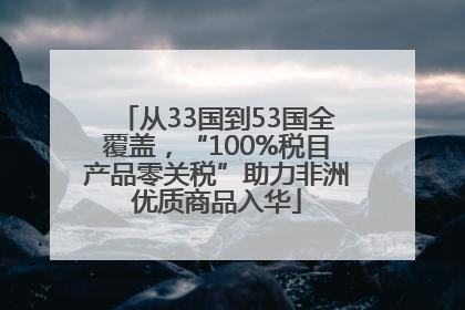 从33国到53国全覆盖，“100%税目产品零关税”助力非洲优质商品入华