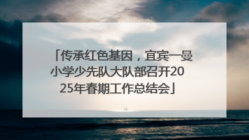 传承红色基因，宜宾一曼小学少先队大队部召开2025年春期工作总结会