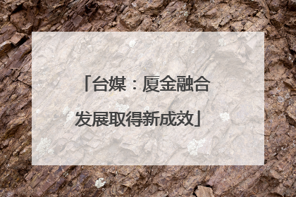 台媒：厦金融合发展取得新成效